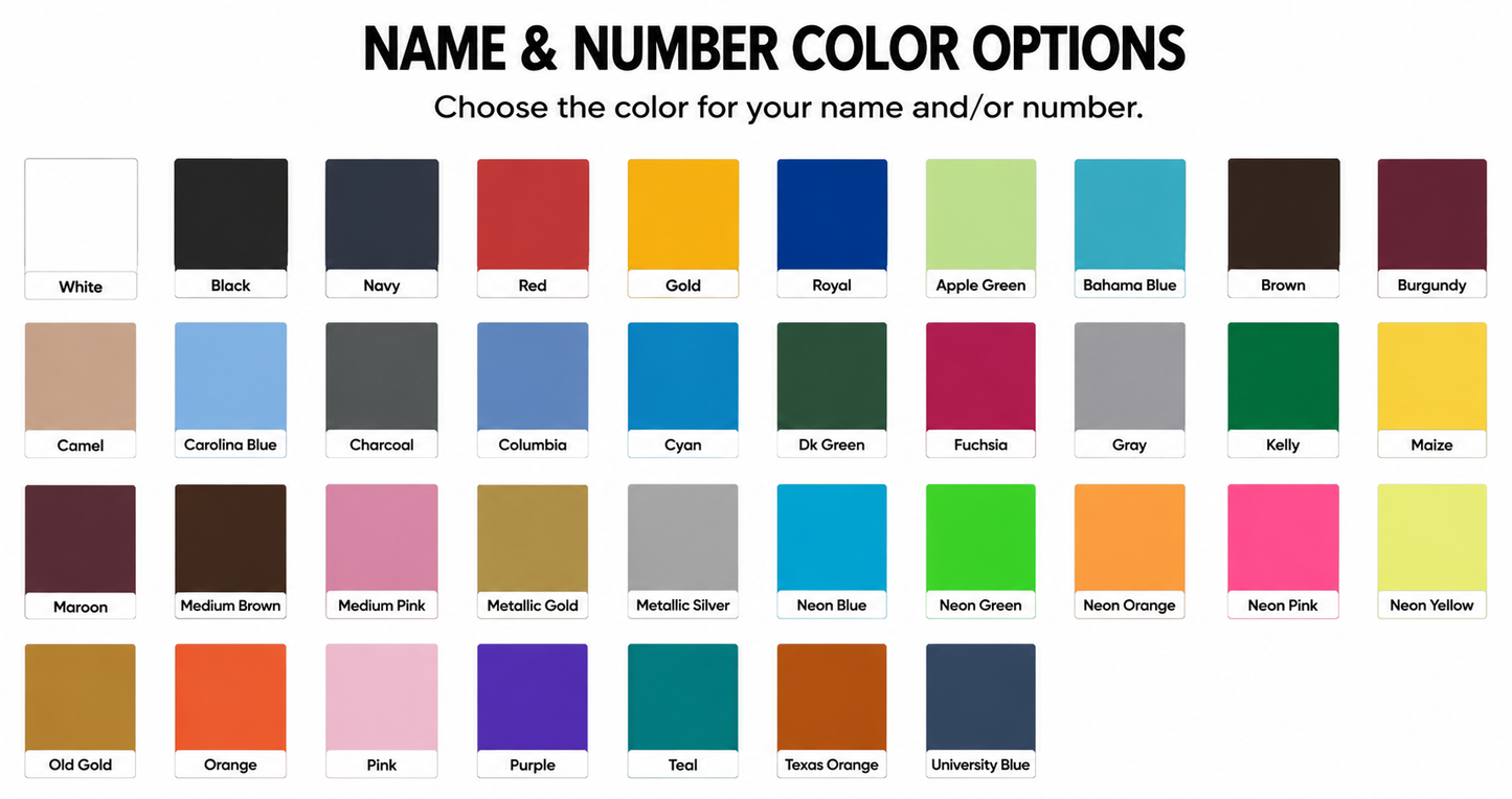 Add on - Personalization - Name &/or Number (2026)