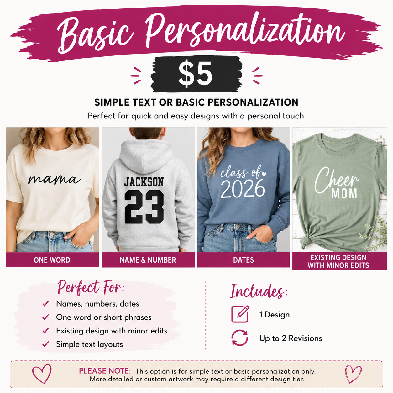 Custom Design Listing