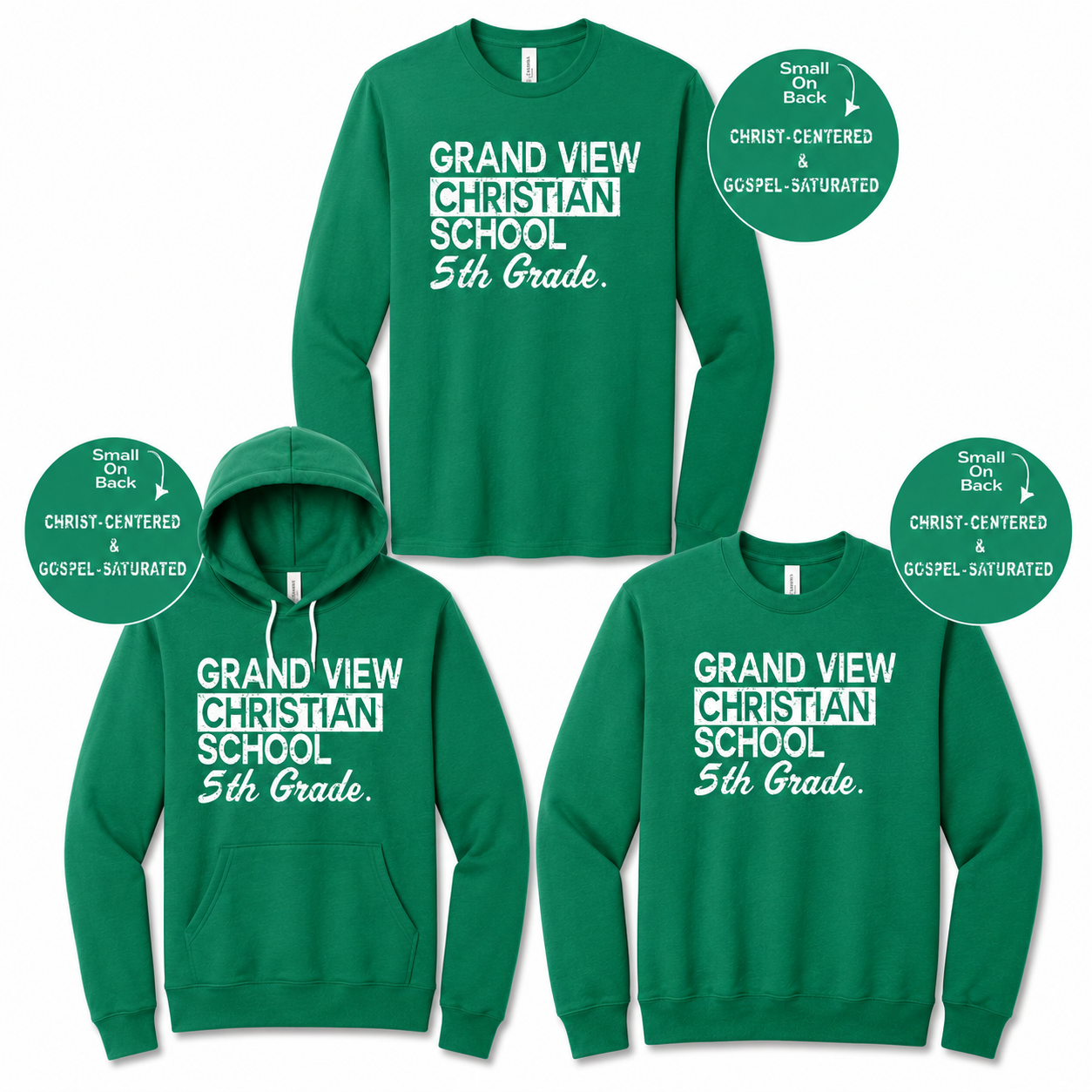 Adult - Long Sleeve Tee, Crewneck Sweatshirt & Hoodie (GVCS)