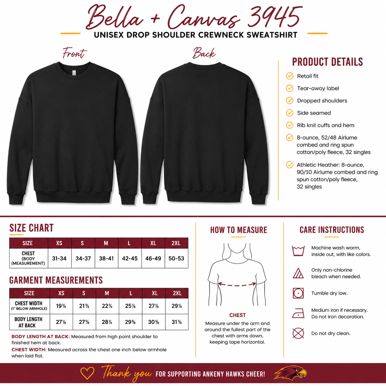 Adult - Crewneck Sweatshirt- (Ankeny Hawks Collection)