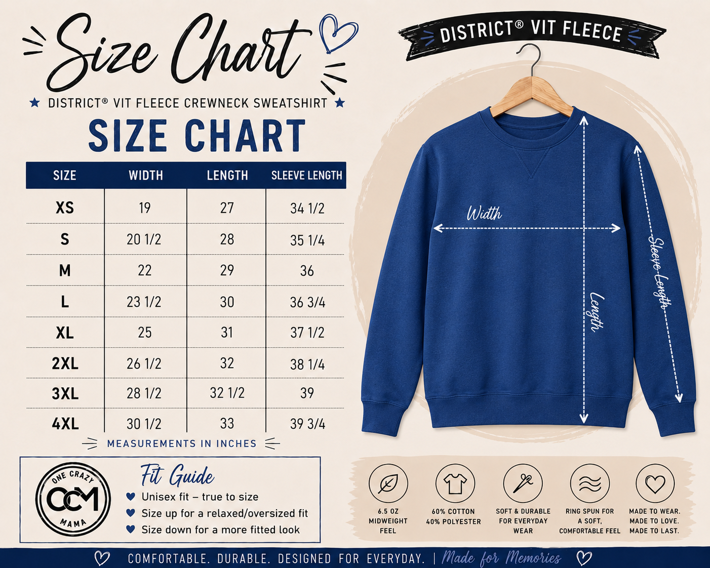 Adult - Unisex Fleece Crewneck (Game Day Baseball)