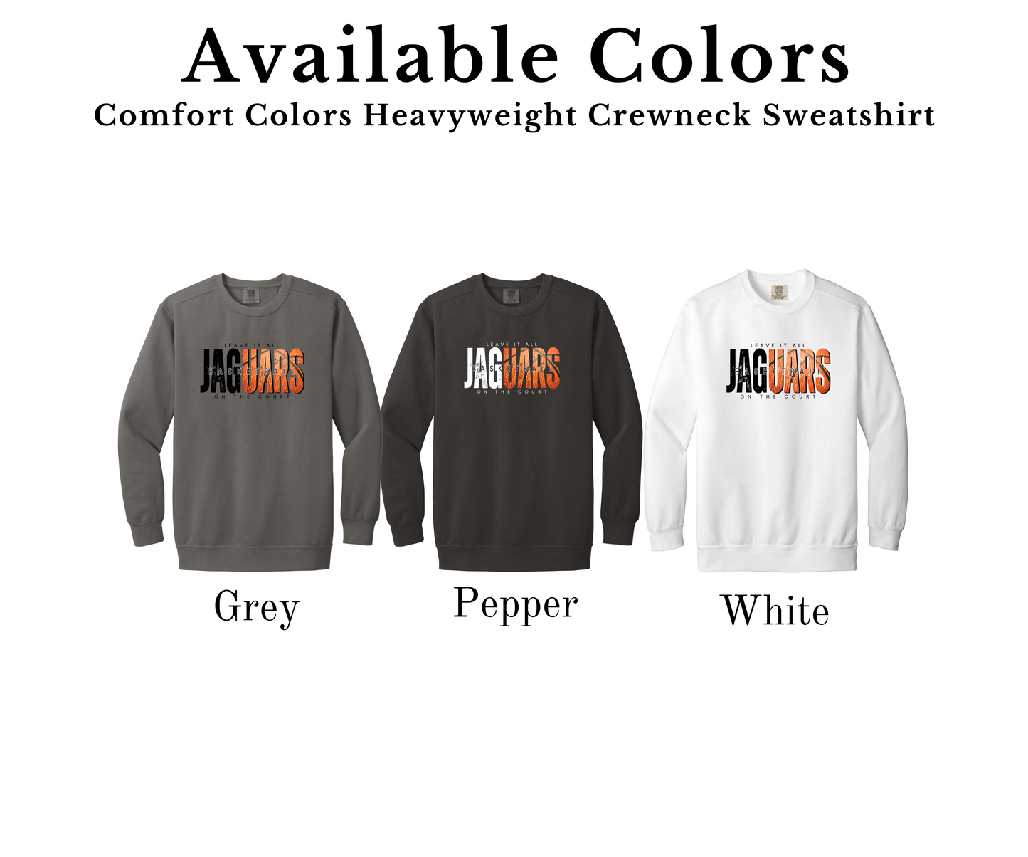 Adult - Comfort Colors Garment Dyed Sweatshirt (Centennial Jaguar Basketball)