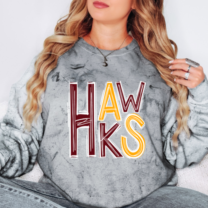 Adult - Unisex Colorblast Crewneck Sweatshirt (Ankeny Hawks Collection)