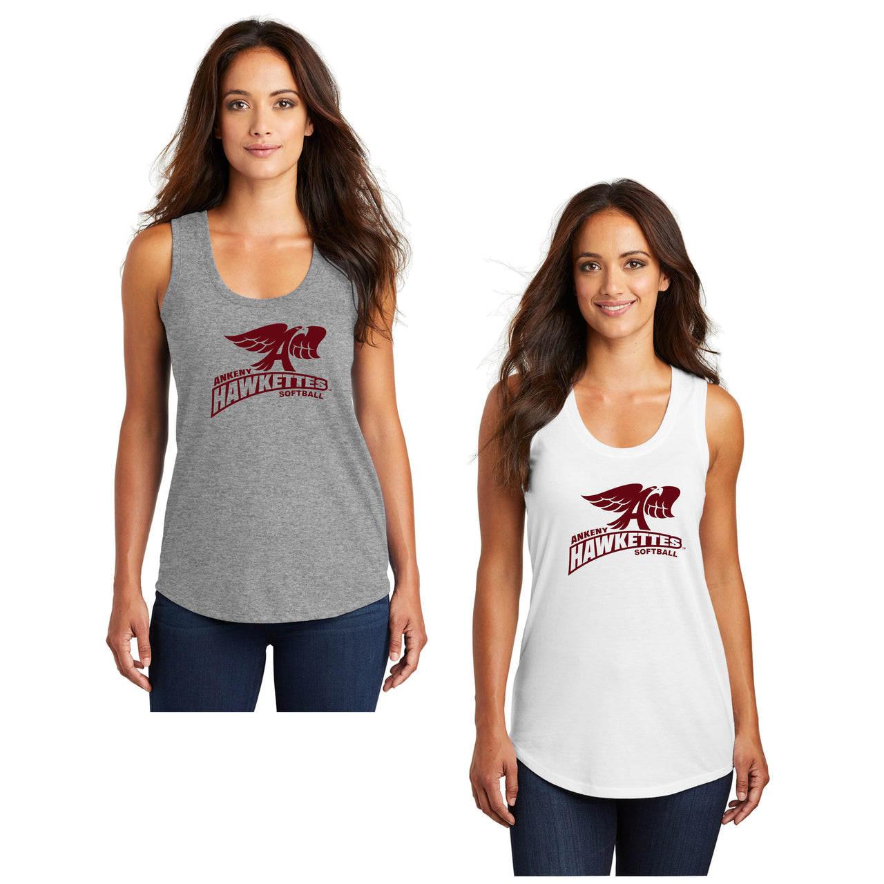 Ladies - Perfect Tri ® Racerback Tank - (Ankeny Hawkette Softball)