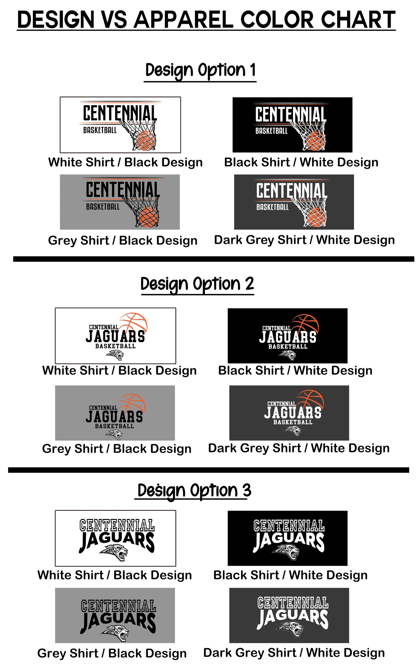 Adult & Youth - Bella Tee - 3 Designs - (Centennial Jaguar Basketball)