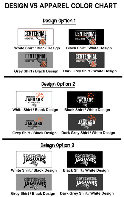 Adult & Youth - Bella Tee - 3 Designs - (Centennial Jaguar Basketball)