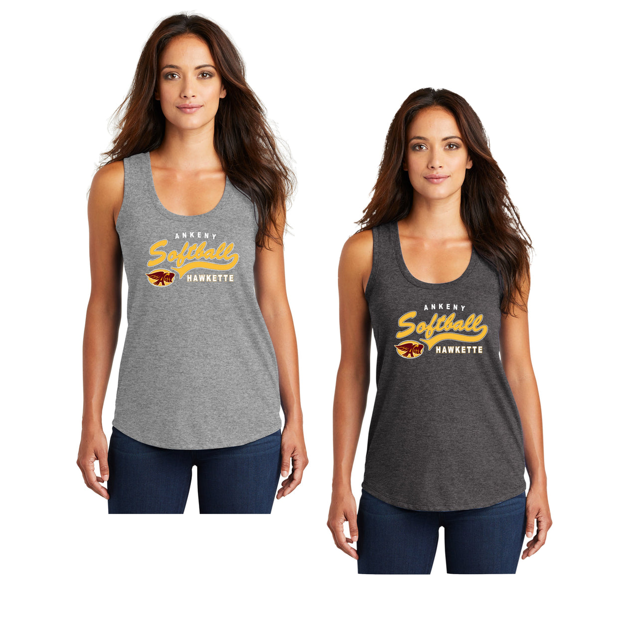 Ladies - Perfect Tri ® Racerback Tank - (Ankeny Hawkette Softball)