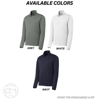 All Sizes - Polyester Long Sleeve 1/4 Zip (Flight Baseball)