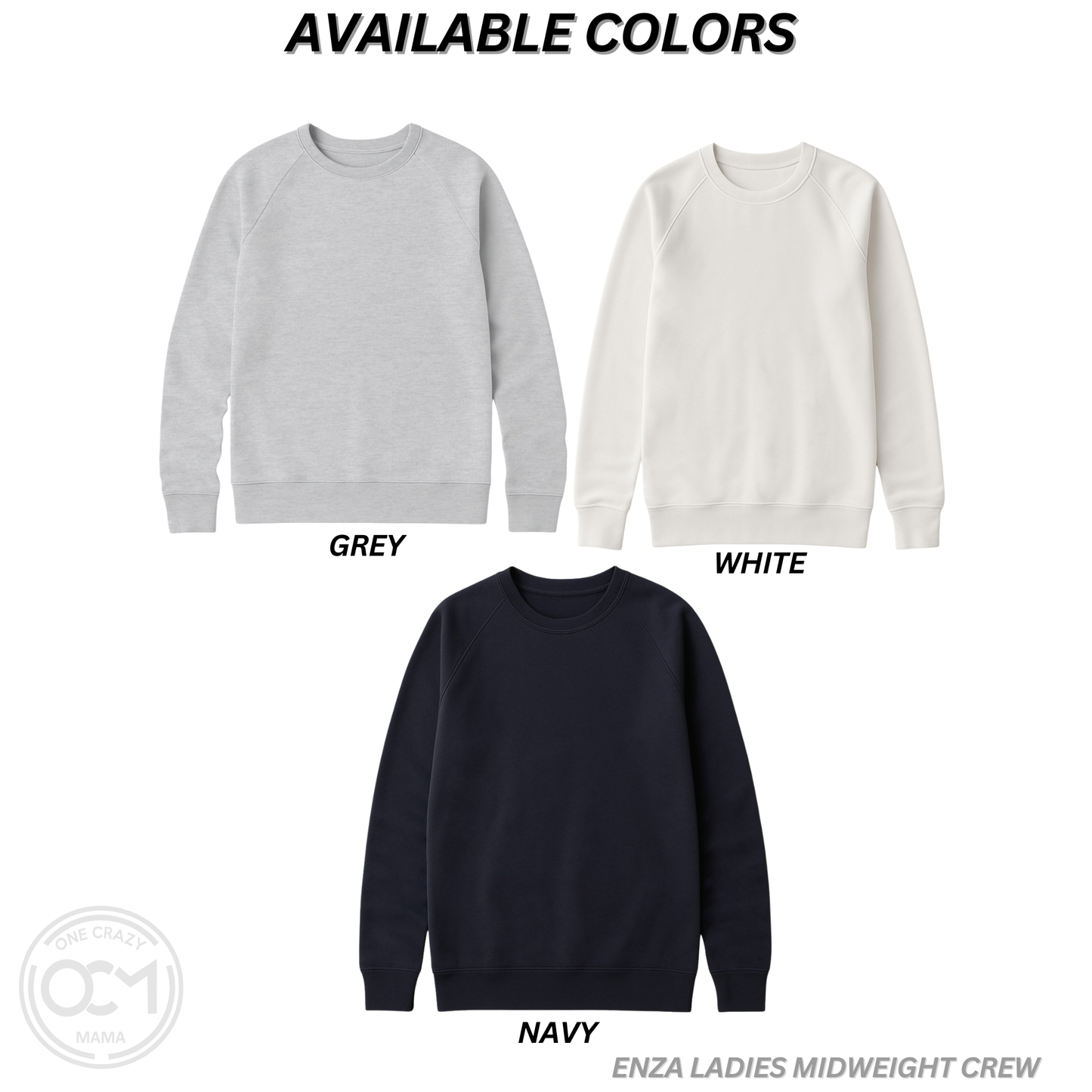 Ladies - Midweight Crewneck (Flight Baseball)