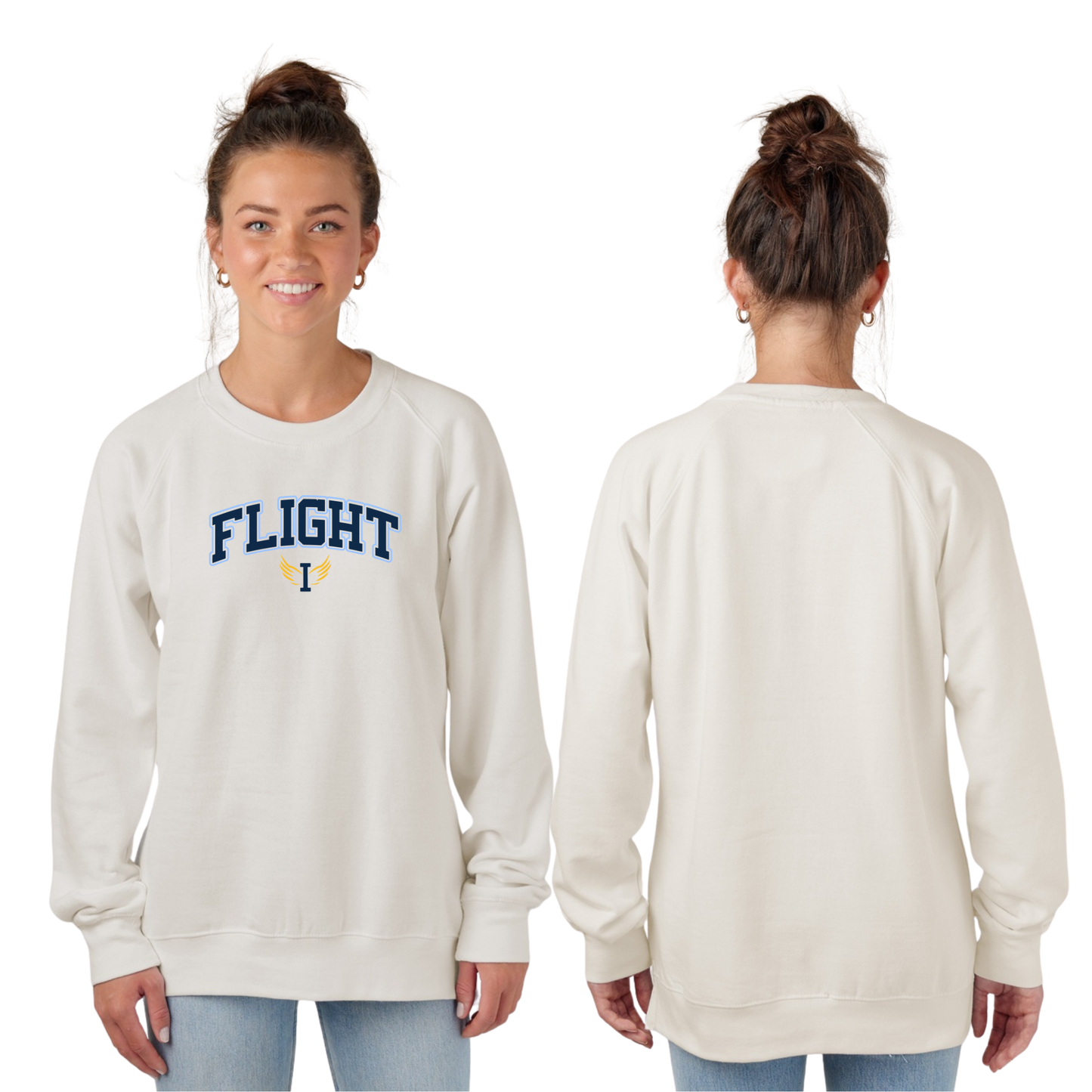 Ladies - Midweight Crewneck (Flight Baseball)