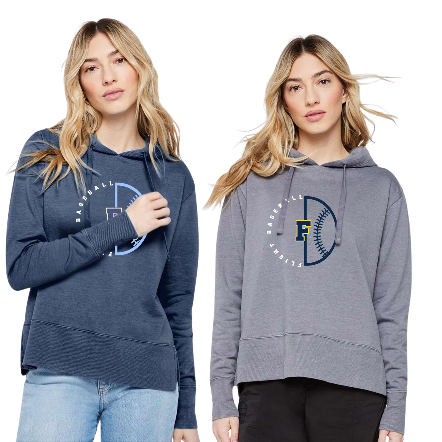 Ladies - Vintage Wash Hoodie (Flight Baseball)