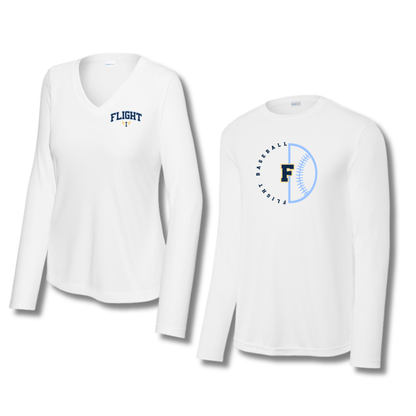 All Sizes - Polyester Long Sleeve Tee (Flight Baseball)