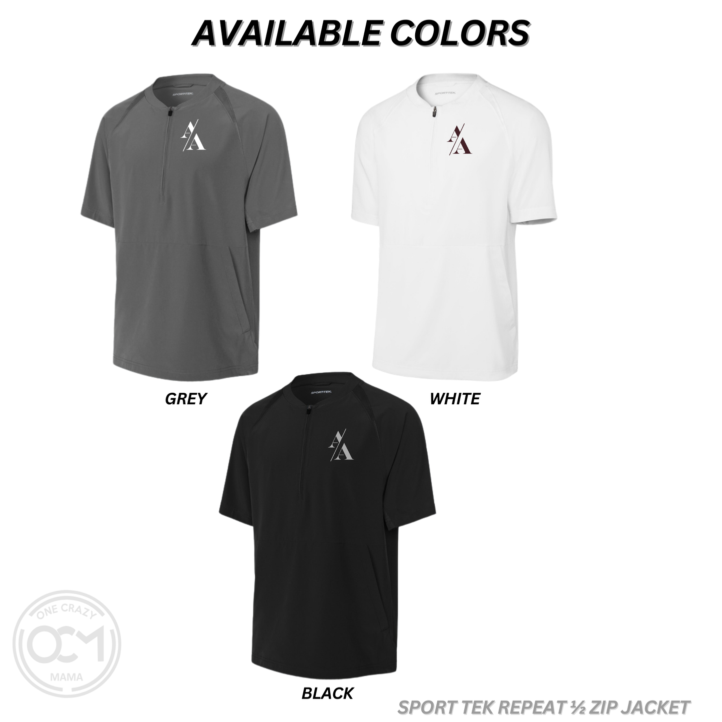 Adult & Youth - Repeat 1/2 Zip Jackets (Adrenaline Baseball)
