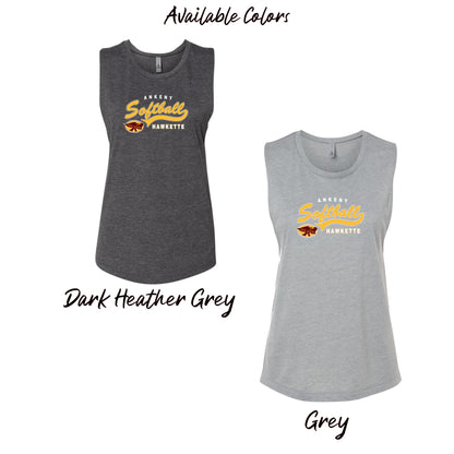 Ladies - Next Level Muscle Tank - (Ankeny Hawkette Softball)