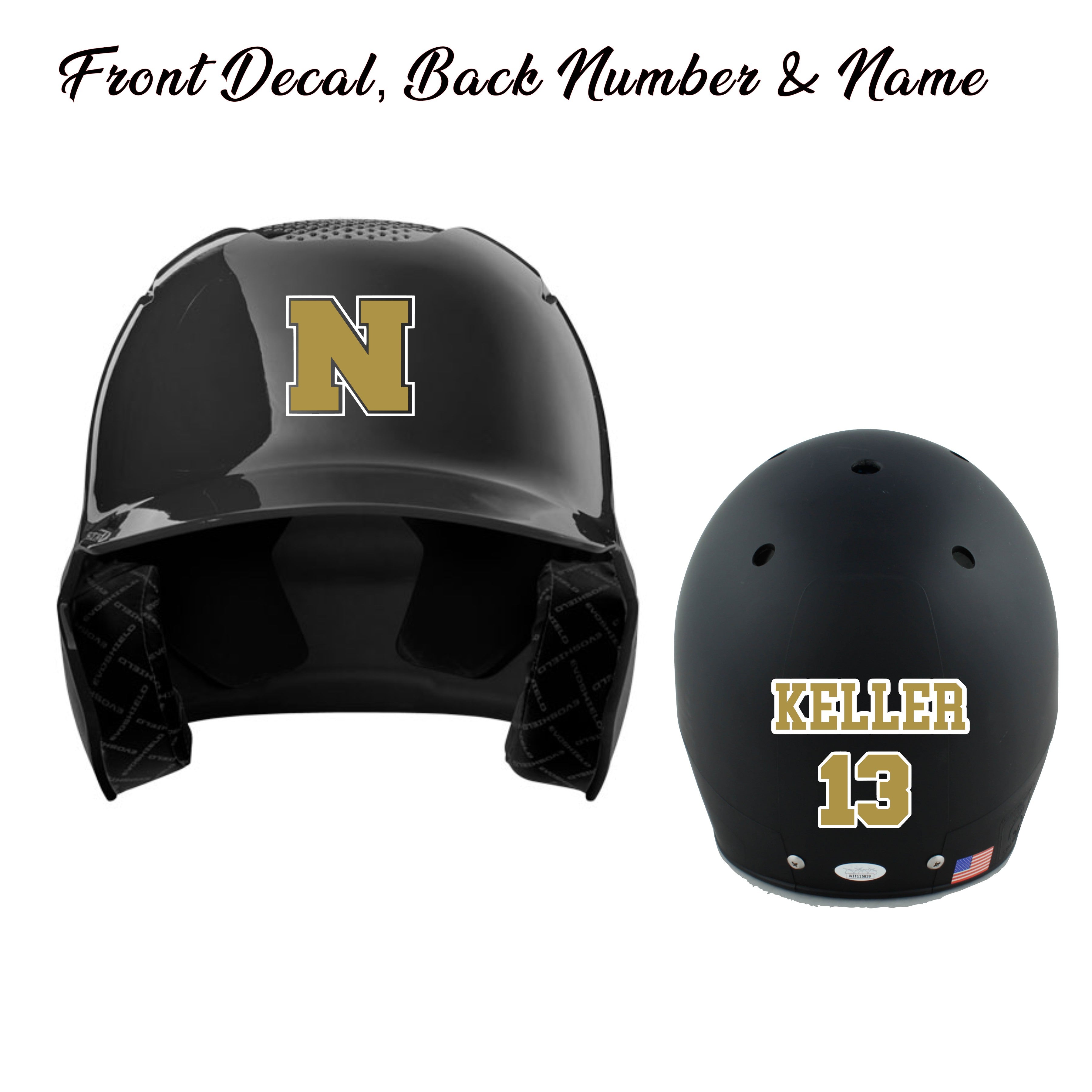 Baseball Helmet Stickers, Baseball Helmet Numbers
