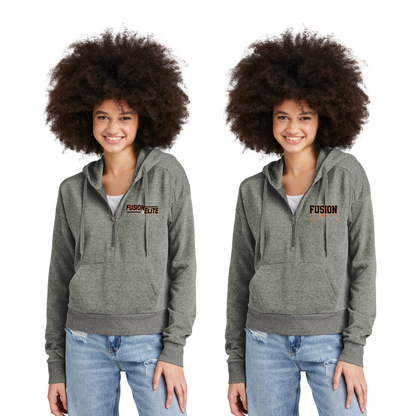 Ladies - District Fleece Hooded 1/2 Zip- (Fusion Elite)