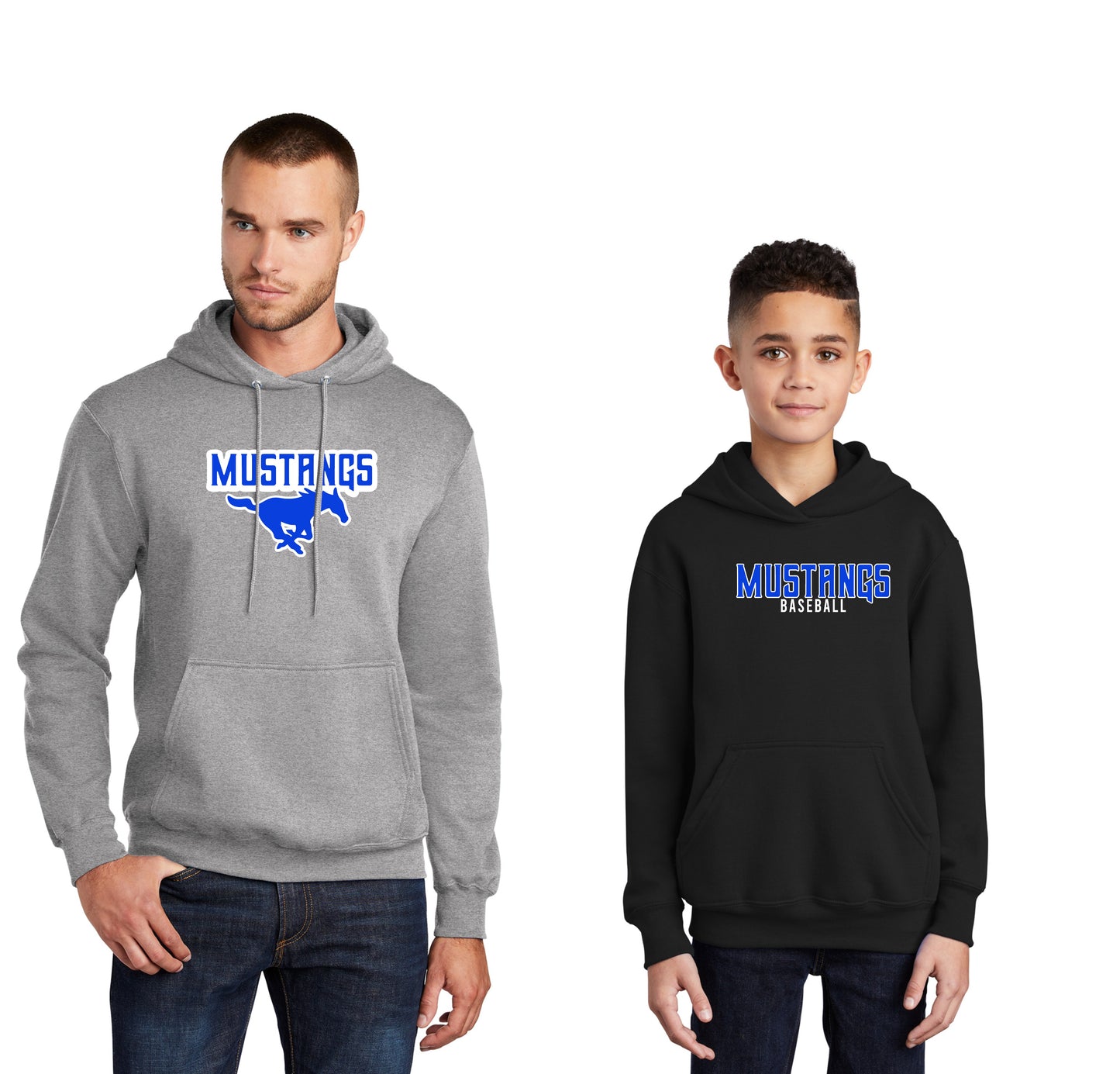 Adult & Youth - Port & Co Hoodie - (Ankeny Mustangs Baseball)