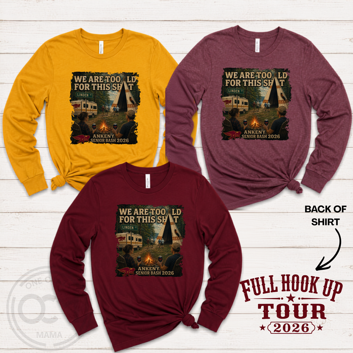 Unisex Long Sleeve Tee (Ankeny Hawk Senior Bash)