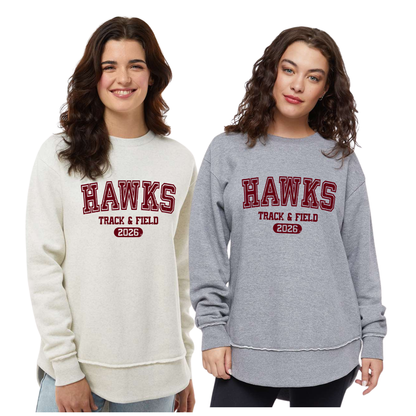 Ladies - Fleece Crewneck Sweatshirt (Ankeny Hawks Track & Field)