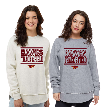Ladies - Fleece Crewneck Sweatshirt (Ankeny Hawks Track & Field)