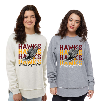 Ladies - Fleece Crewneck Sweatshirt (Ankeny Hawks Track & Field)