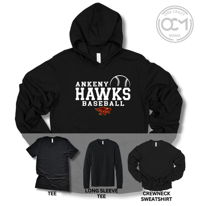 Adult - Multiple Apparel Options  (Ankeny Hawks Baseball)