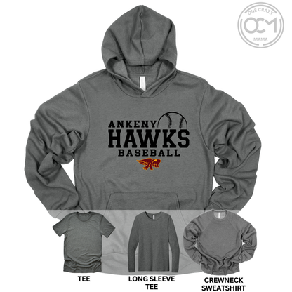 Adult - Multiple Apparel Options  (Ankeny Hawks Baseball)