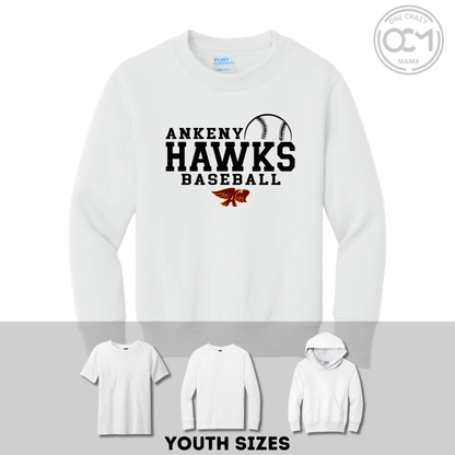 Youth - Multiple Apparel Options (Ankeny Hawks Baseball)