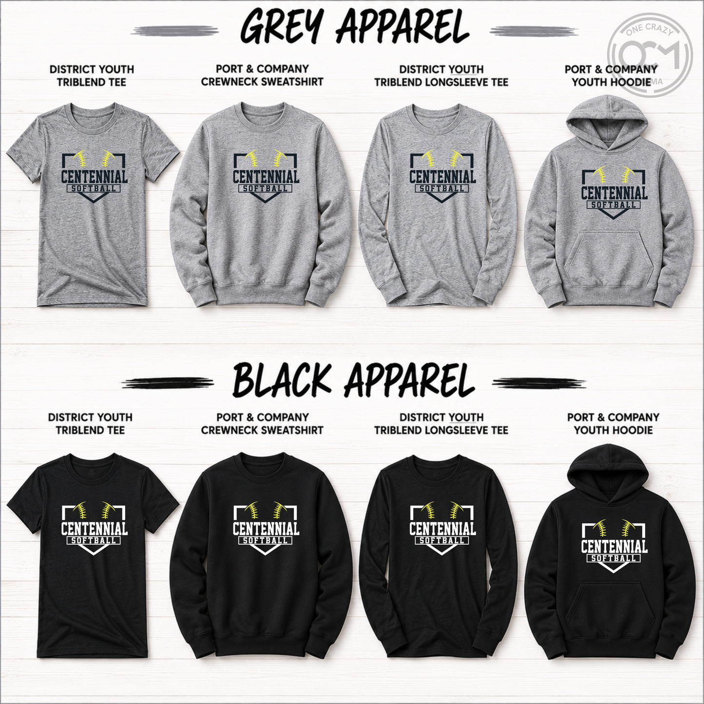 Youth - Multiple Apparel Options (Centennial Softball Collection)