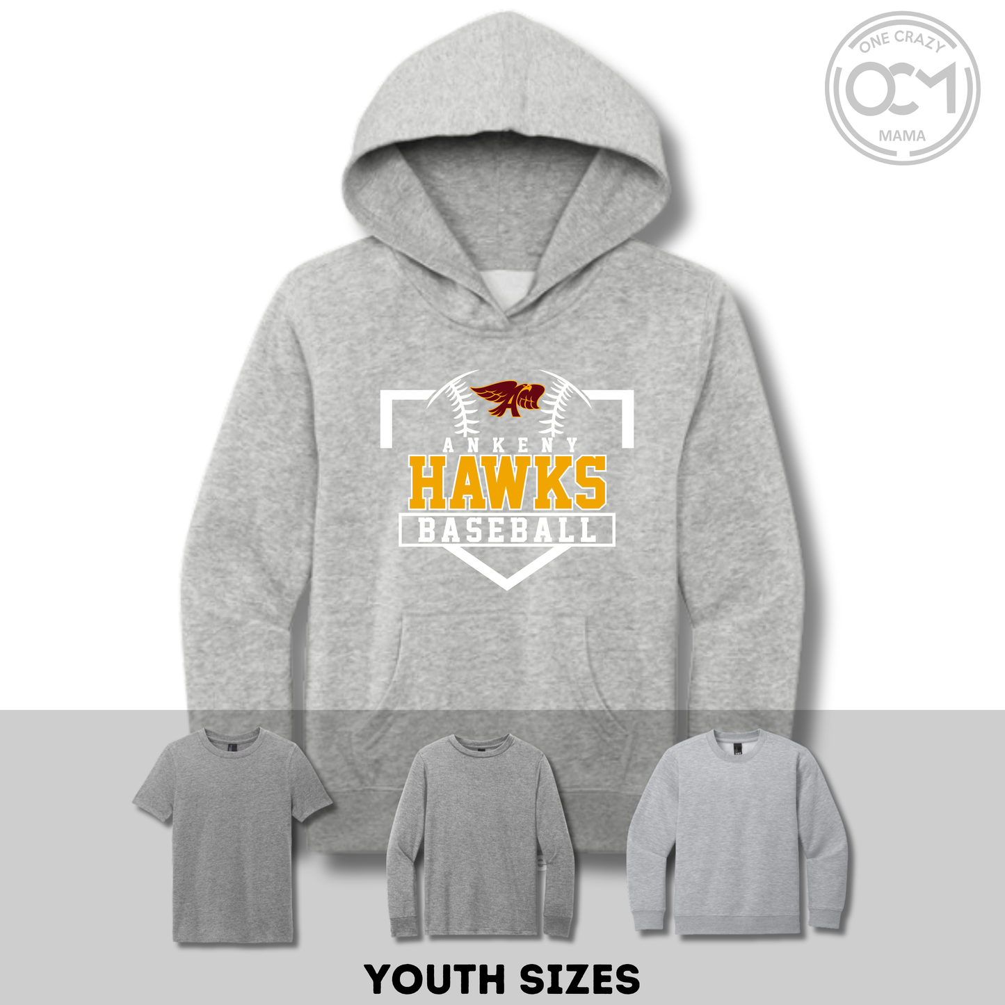 Youth - Multiple Styles (Ankeny Hawks Baseball Collection)