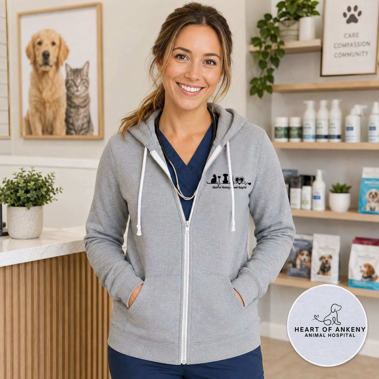 Bella+Canvas - Fleece Full Zip Hoodie (Heart of Ankeny)