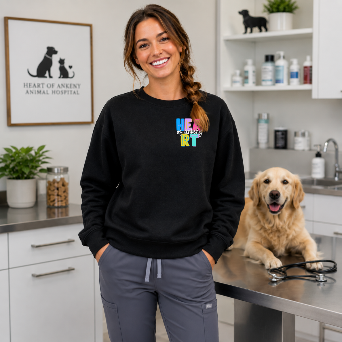 Enza - Ladies Crewneck Sweatshirt (Heart of Ankeny)