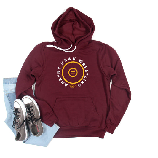 Adult - Unisex Hooded Pullover Sweatshirt - (Ankeny Hawks Wrestling)