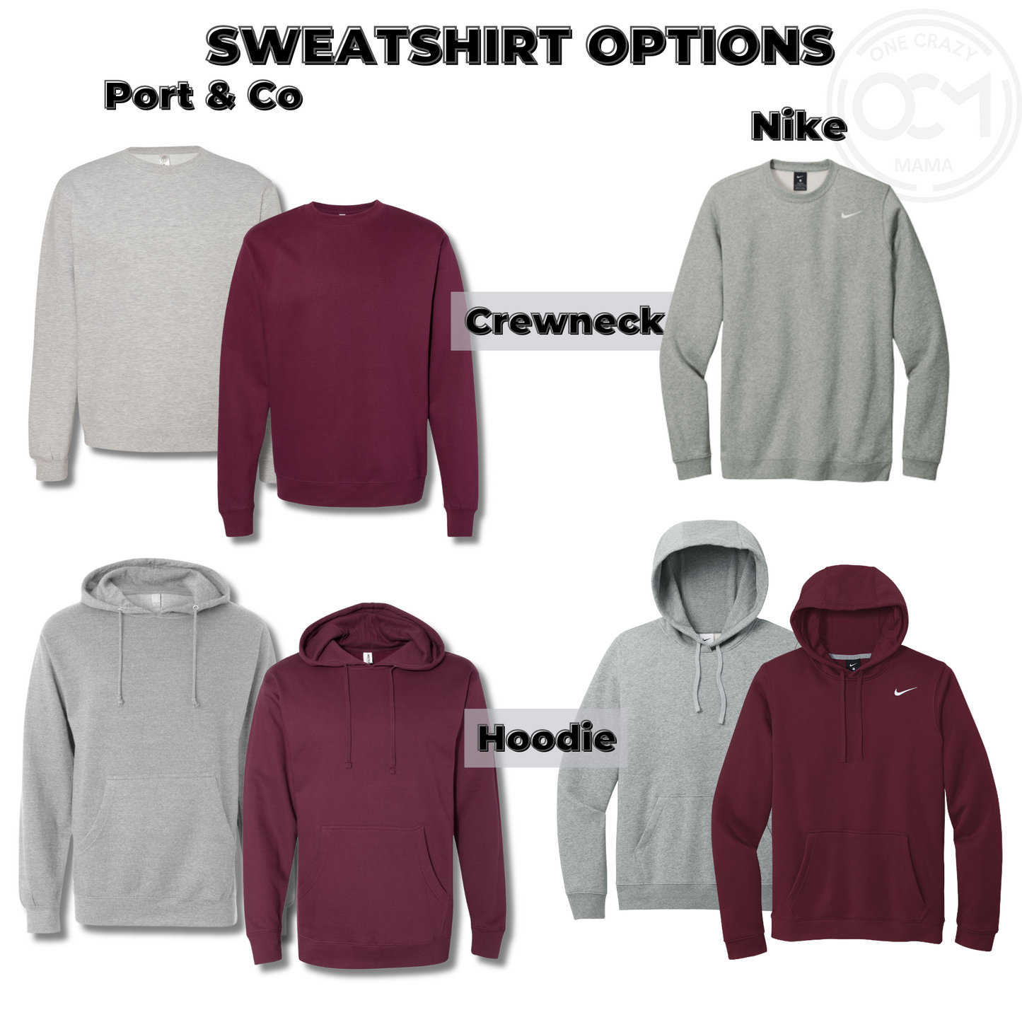 Available Now - Ankeny Hawks -  Embossed Embroidered Hoodie (Grey & Maroon -Lg)