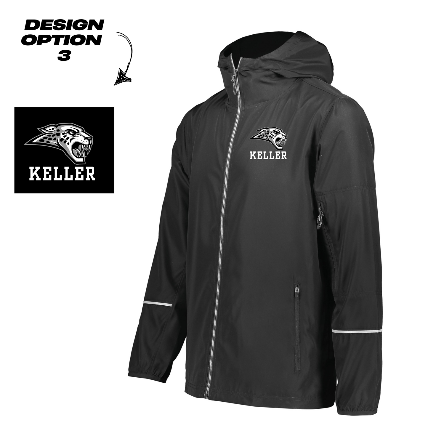 Adult & Ladies - Packable Full Zip Jacket (Centennial Jaguar Soccer)