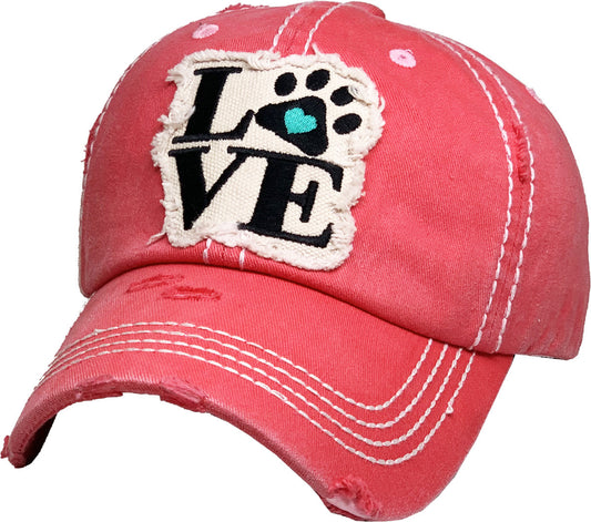 LOVE (PAW) WASHED VINTAGE BALLCAP