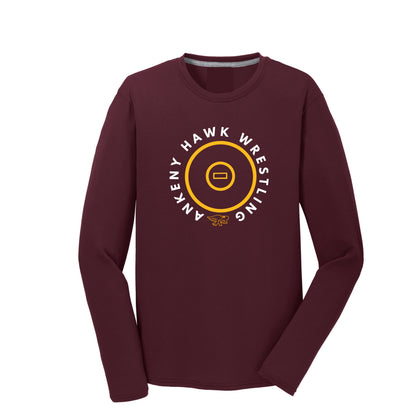 Adult - Unisex Long Sleeve Performance Blend Tee (Ankeny Hawks Wrestling)