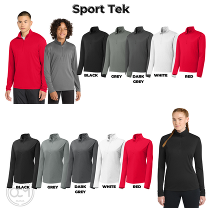 Adult, Ladies & Youth - Sport Tek Performance 1/4-Zip (Iowa Energy Baseball)