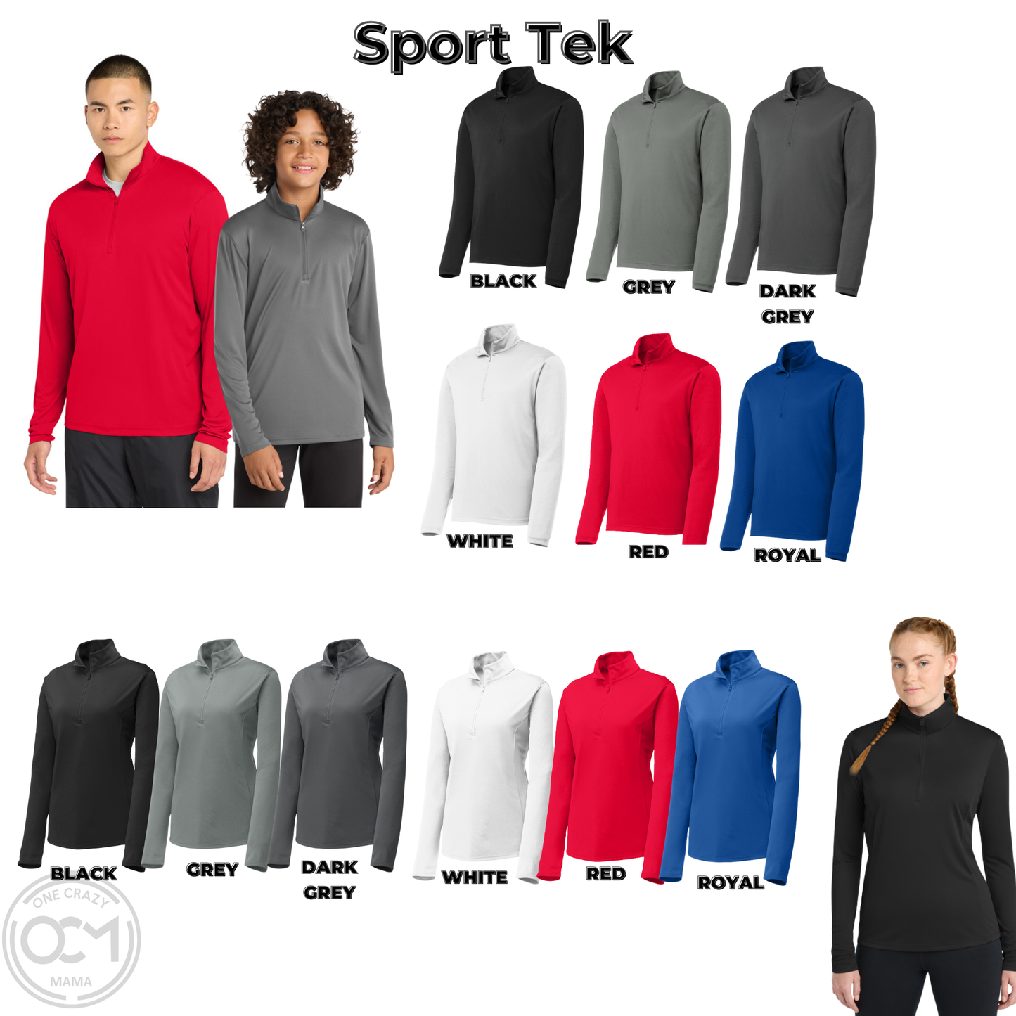 All Sizes - Sport Tek Polyester /4 Zip (Ankeny General Baseball)