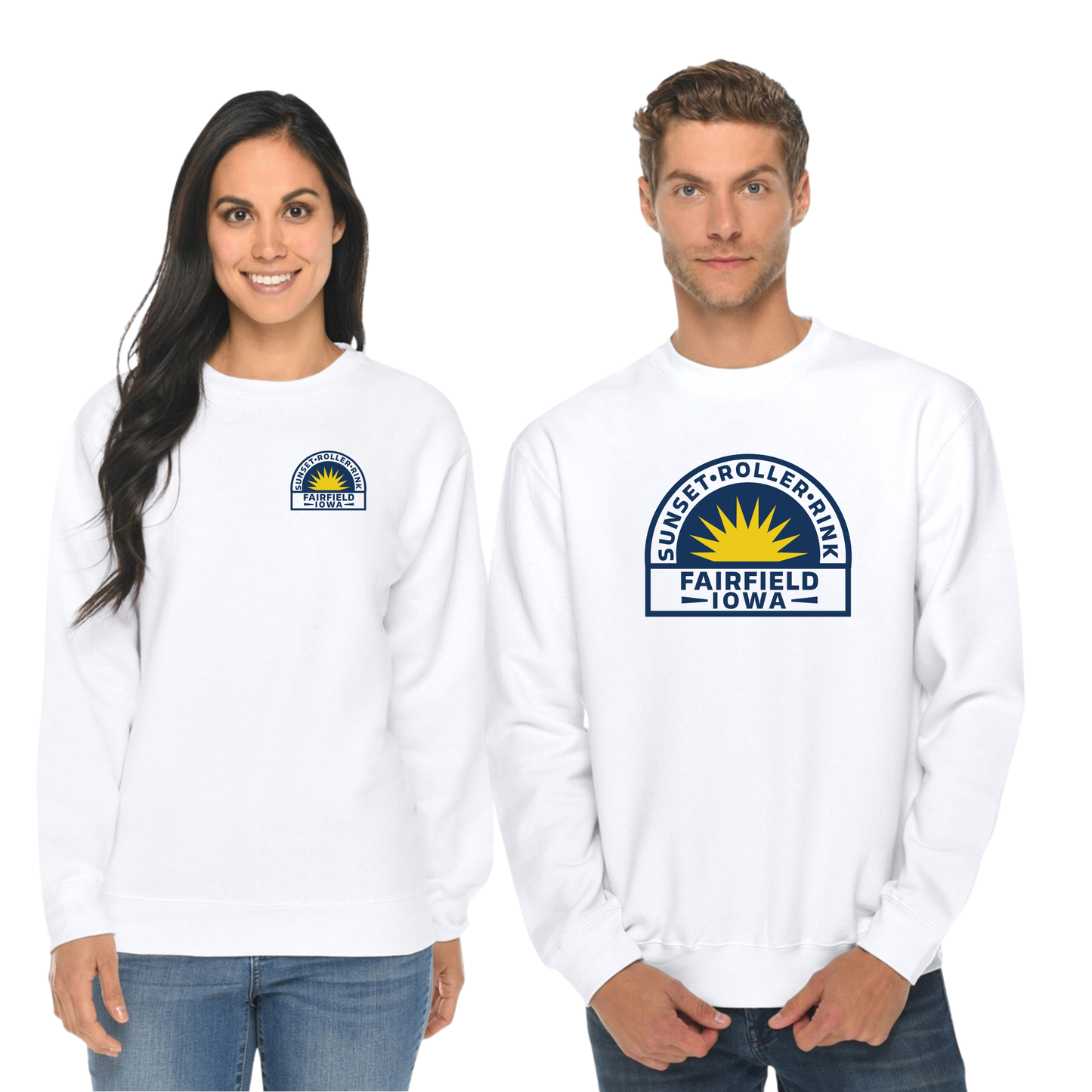 Adult - District Premium Crewneck Sweatshirt (Sunset Roller Rink)