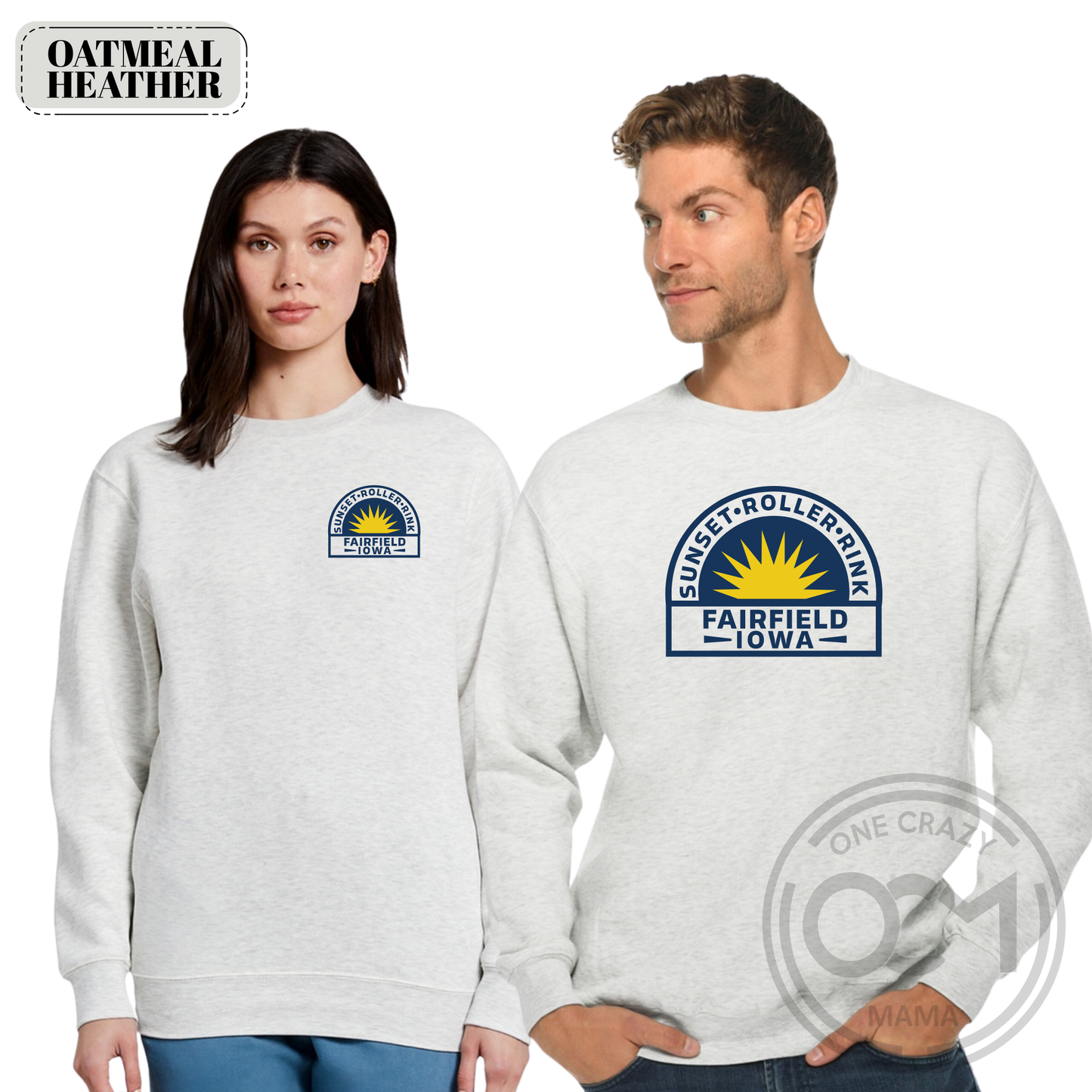 Adult - District Premium Crewneck Sweatshirt (Sunset Roller Rink)