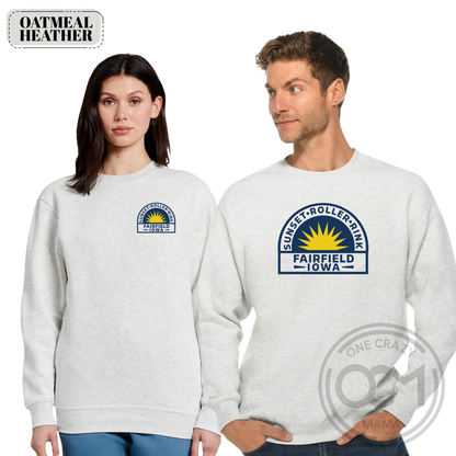 Adult - District Premium Crewneck Sweatshirt (Sunset Roller Rink)