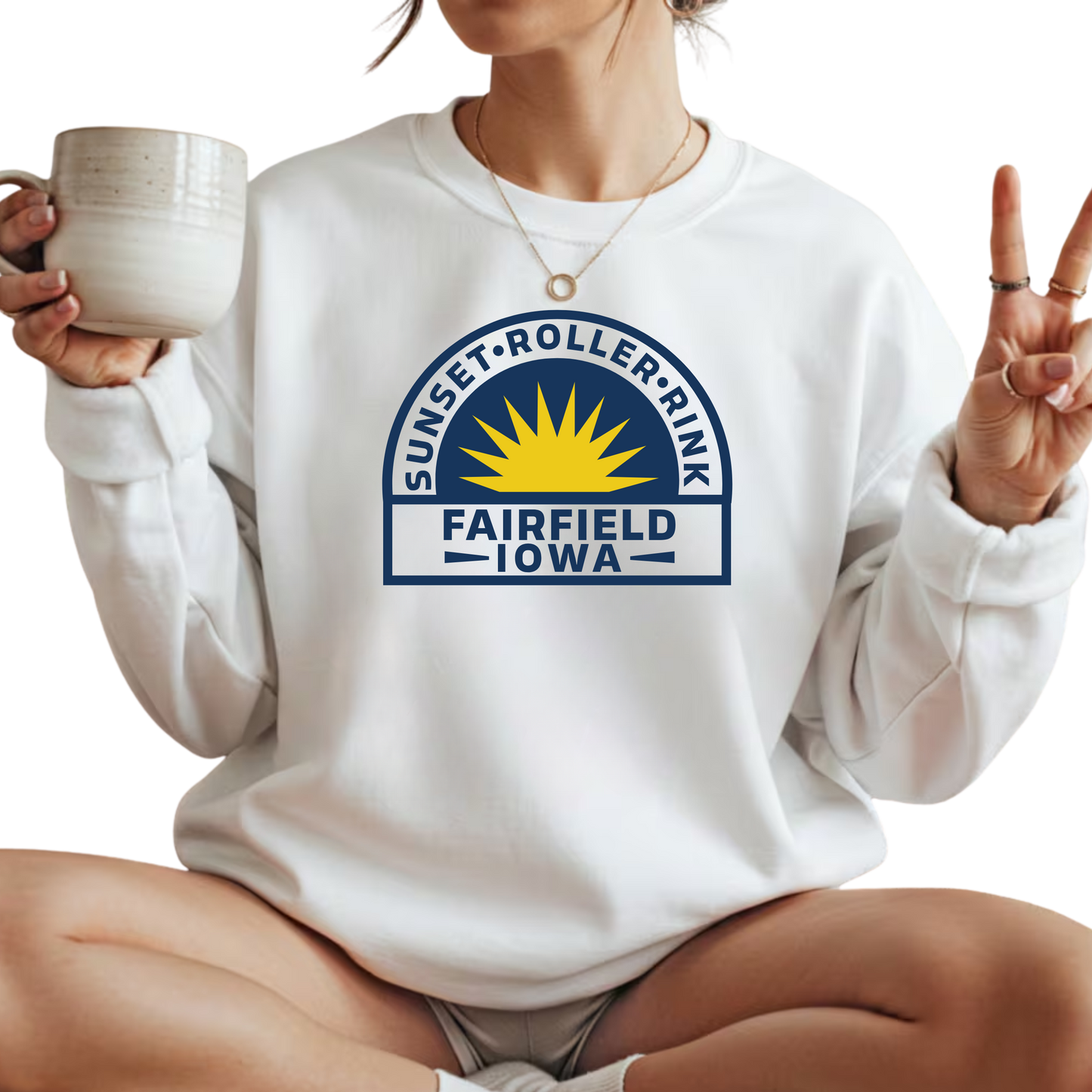 Adult - District Premium Crewneck Sweatshirt (Sunset Roller Rink)