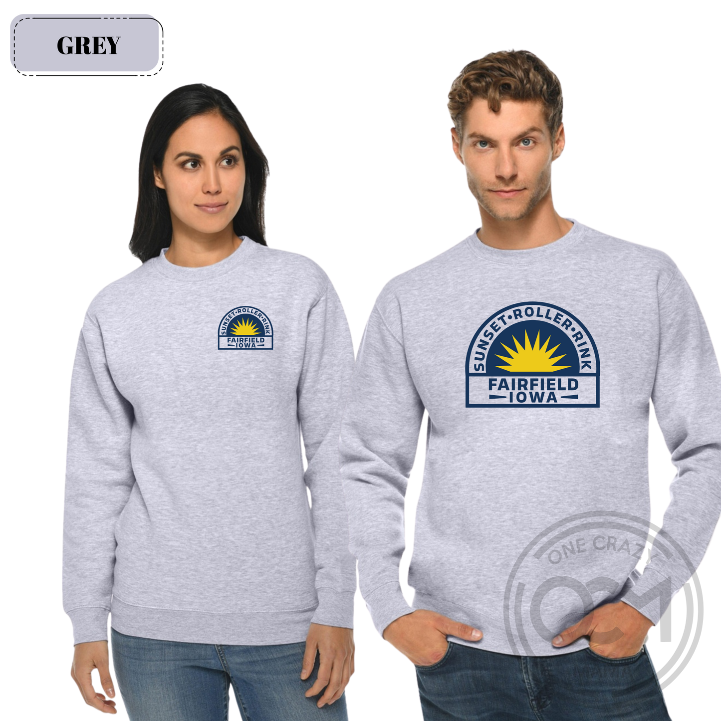 Adult - District Premium Crewneck Sweatshirt (Sunset Roller Rink)