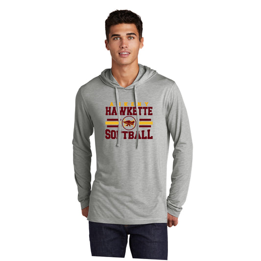 Adult - Tri-Blend Wicking Long Sleeve Hooded Tee - (Ankeny Hawkette Softball)