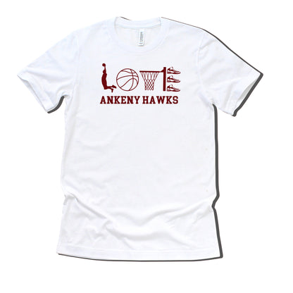 Adult & Youth - Bella Unisex Cotton/Poly Tee - (Ankeny Hawks Basketball)