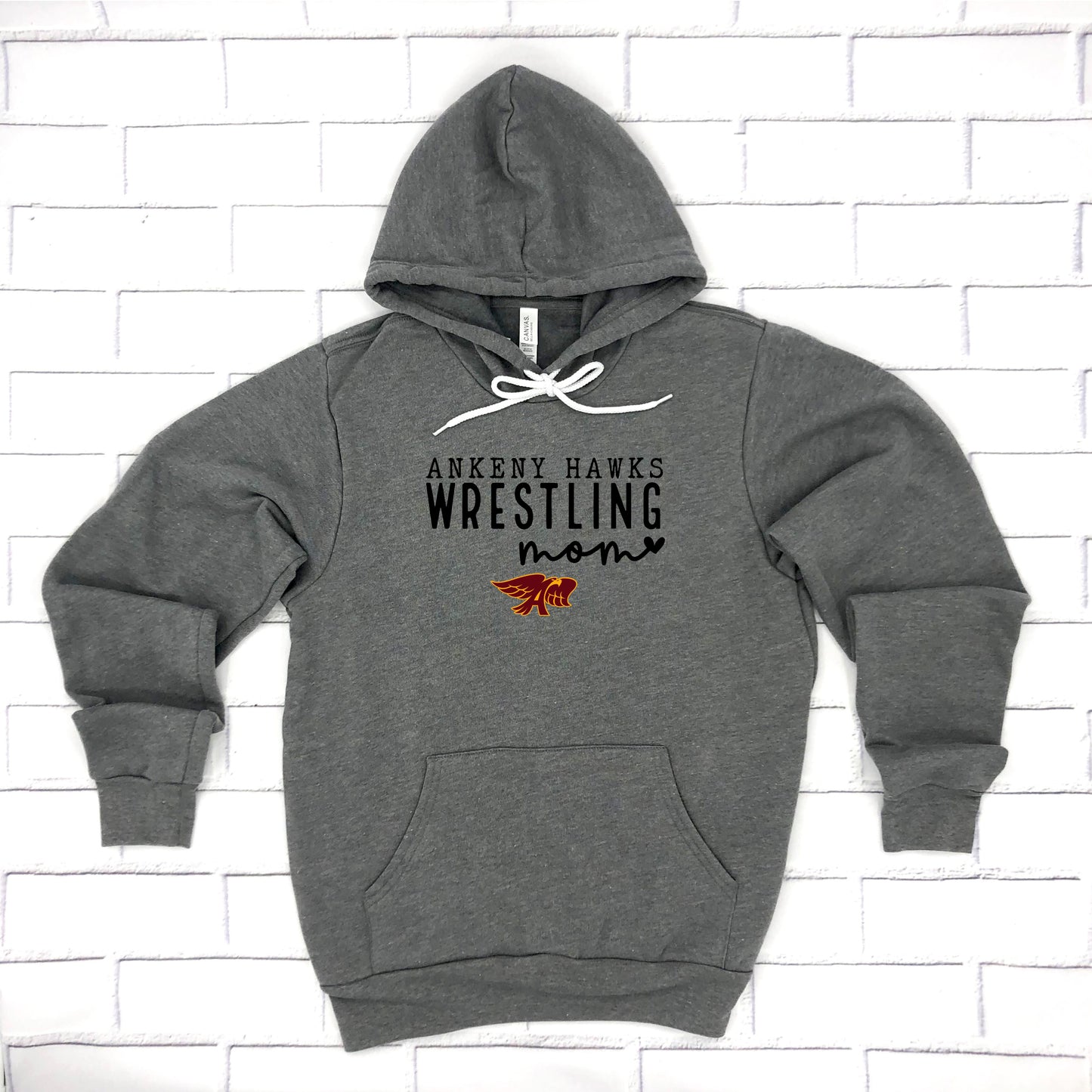 Adult - Unisex Hooded Pullover Sweatshirt - (Ankeny Hawks Wrestling)