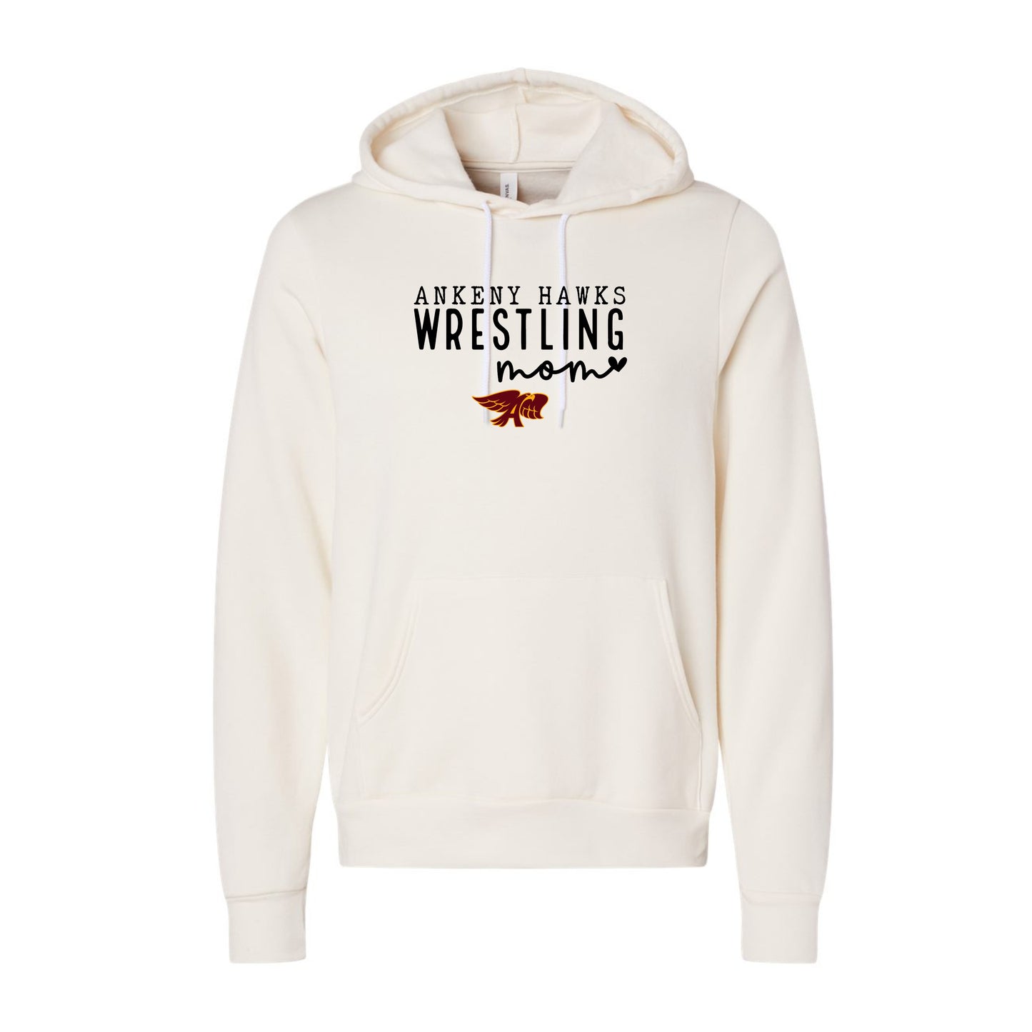 Adult - Unisex Hooded Pullover Sweatshirt - (Ankeny Hawks Wrestling)