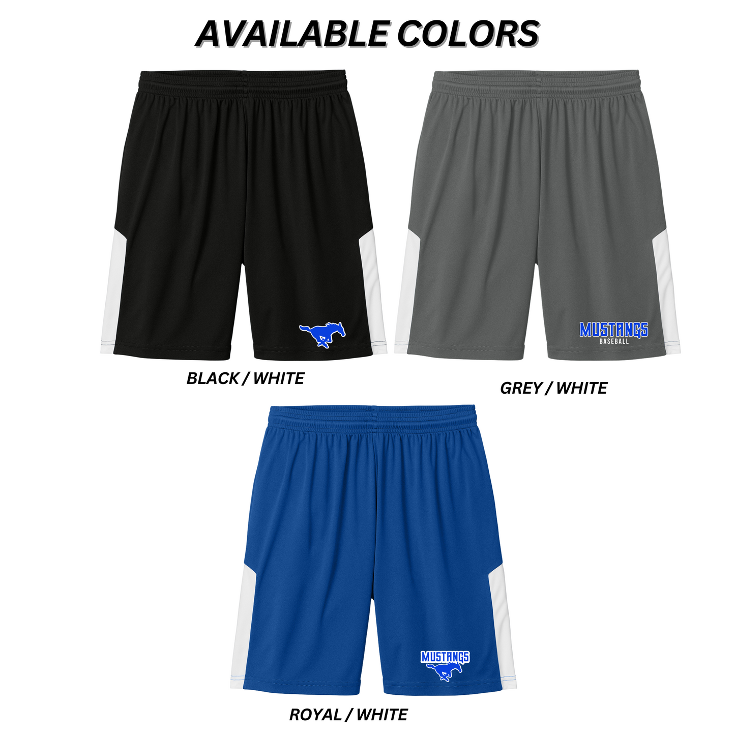 Adult & Youth - Sport Tek Competitor Shorts (Ankeny Mustangs Baseball)