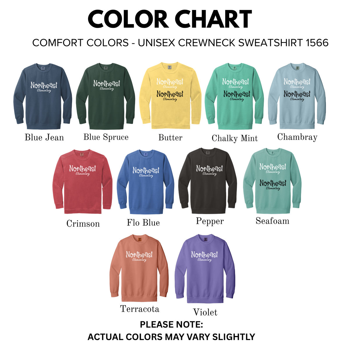 Comfort Colors - Crewneck Sweatshirt (NE Elementary Staff)